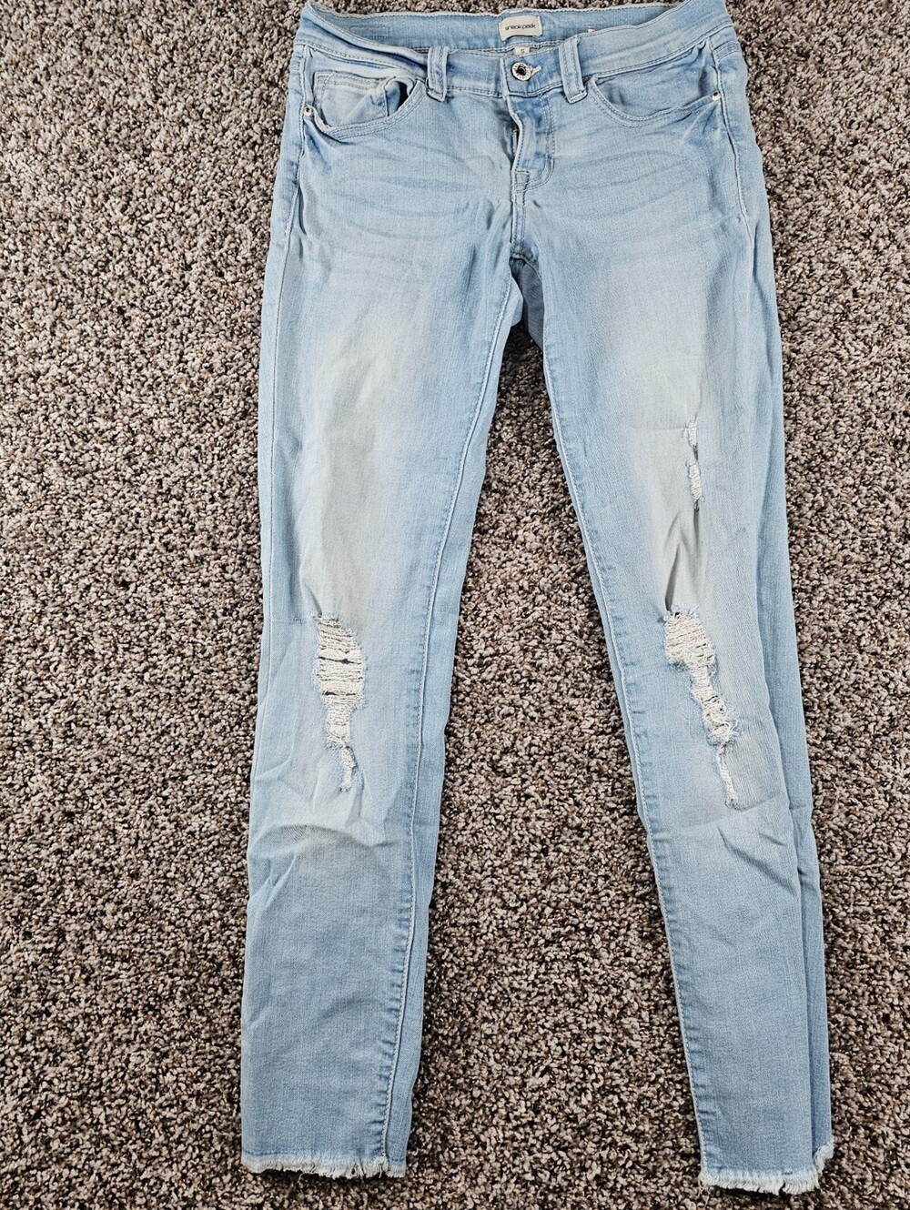 Sneak Peak Juniors Sz 5 Low Rise Skinny Jeans Light Was Denim